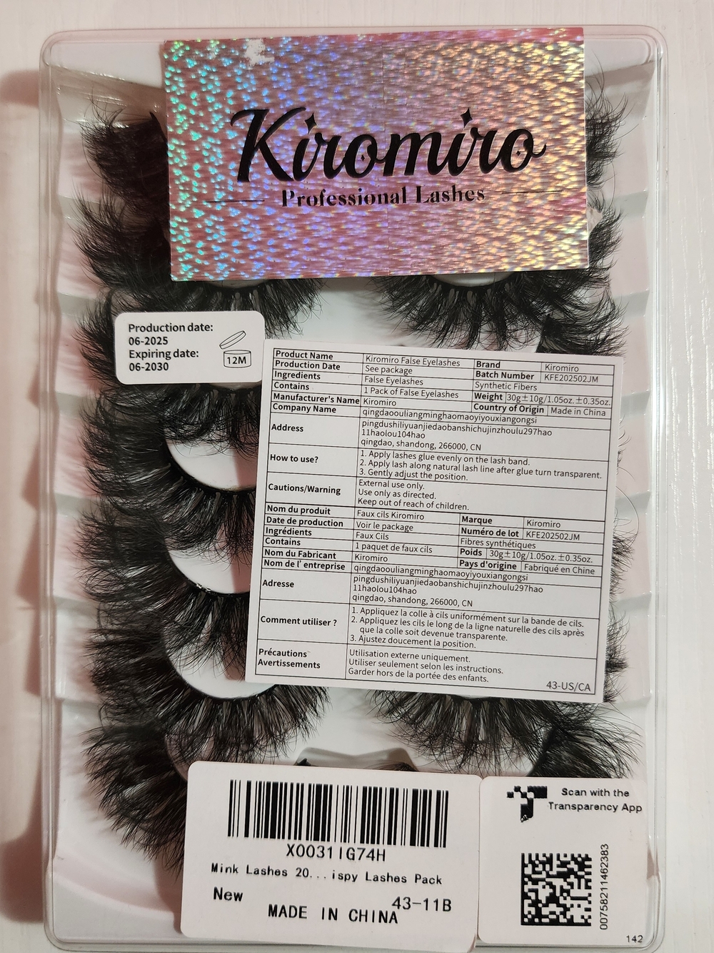 KIROMIRO Black Mink False Eyelashes - 7 Pair Pack